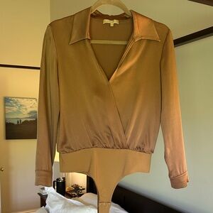 Michael Kors Satin Wrap Bodysuit – Size Small – Made in Italy